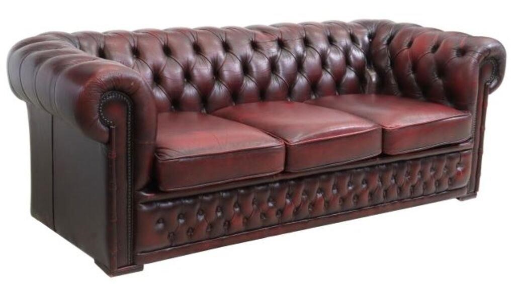 ENGLISH OXBLOOD LEATHER CHESTERFIELD 2f5db8