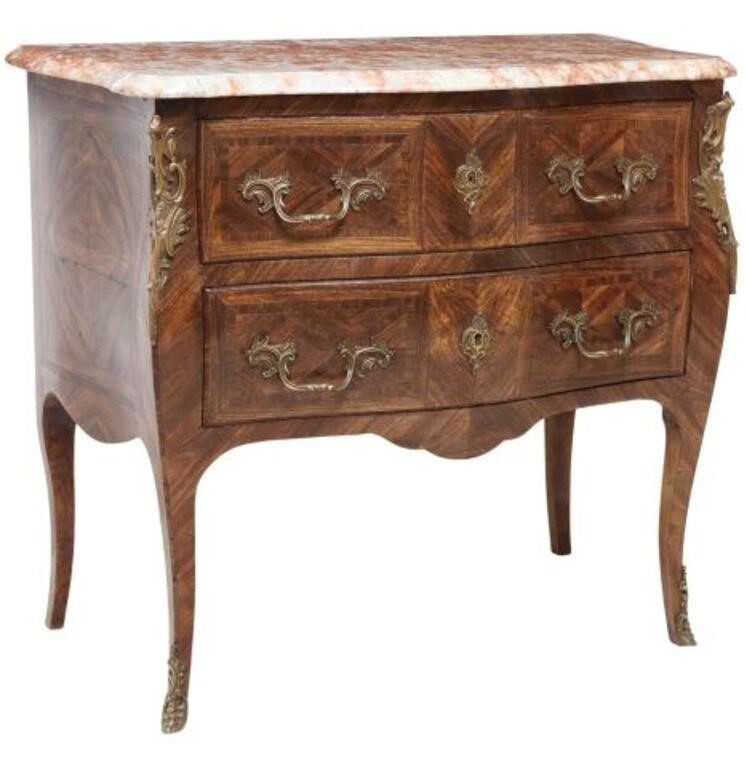 LOUIS XV STYLE MARBLE-TOP COMMODELouis