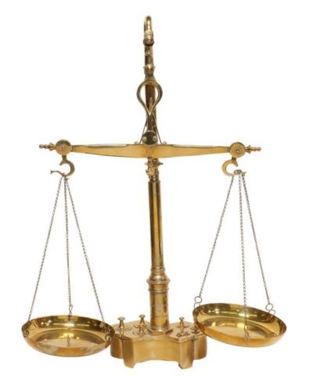 ENGLISH BRASS BALANCE SCALES WITH