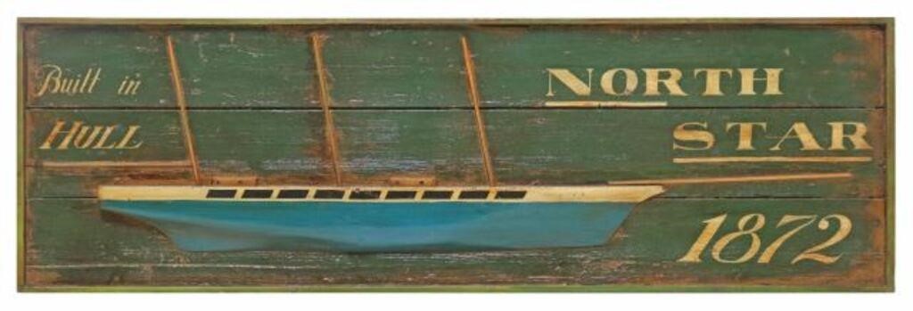 NAUTICAL PAINTED WOOD SIGN SHIP