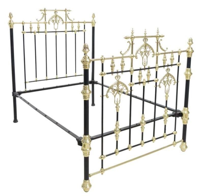 BRASS & BLACK-PAINTED IRON SPINDLED