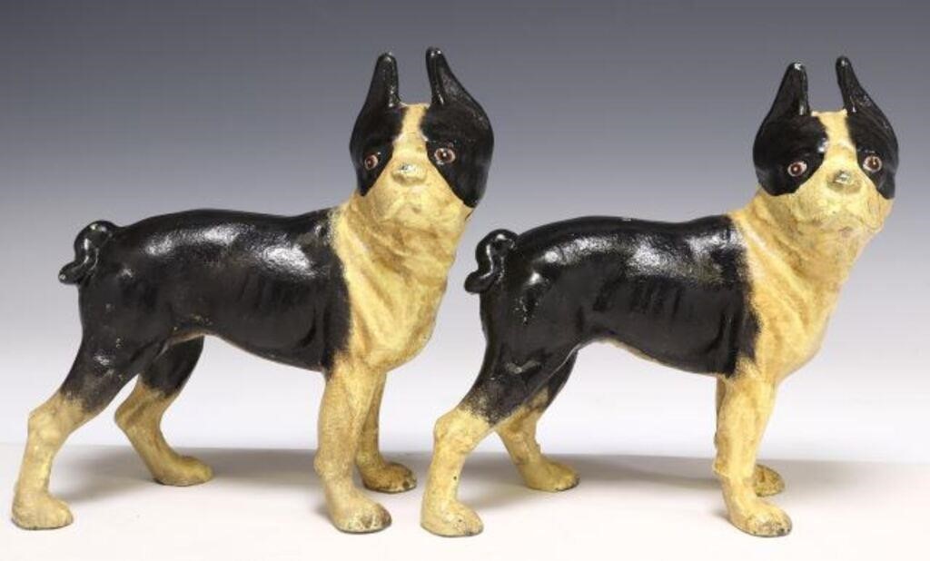 2) AFTER HUBLEY CAST IRON BOSTON TERRIER