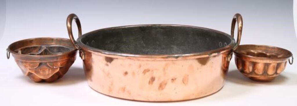  3 ENGLISH VICTORIAN COPPER PAN 2f5eda