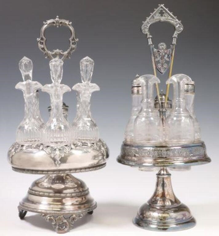 (2) VICTORIAN AMERICAN SILVERPLATE CRUET