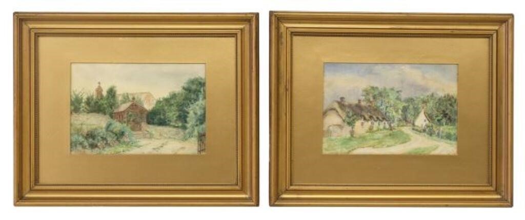  2 FRAMED COUNTRY SCENE WATERCOLOR 2f5ee3