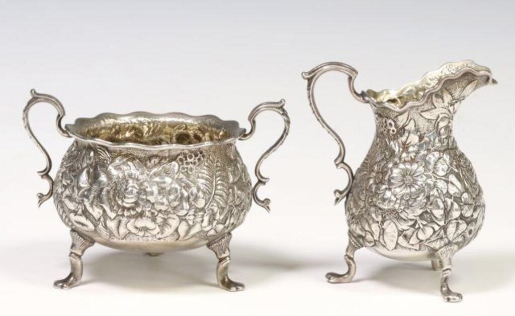 (2) TIFFANY & CO STERLING REPOUSSE CREAMER