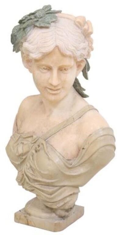 POLYCHROME MARBLE SCULPTURE BUST 2f5f0e
