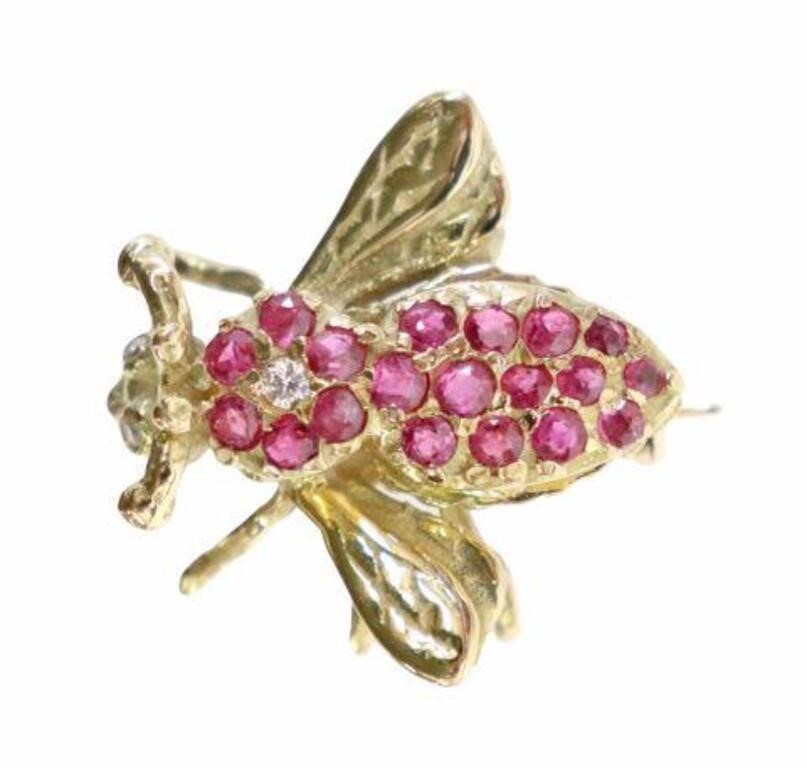 ESTATE 14KT YELLOW GOLD RUBY  2f5f12