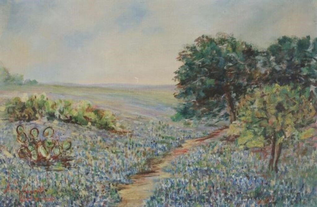 ANN COVERT PAINTING TEXAS BLUEBONNETS  2f5f42