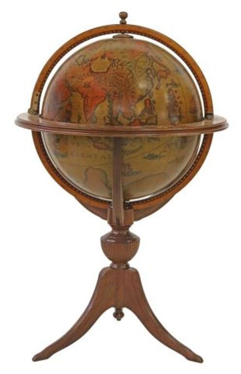 VINTAGE GLOBE FORM LIFT-TOP BARVintage