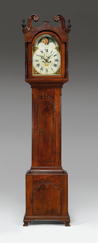 Chippendale walnut tall case clock