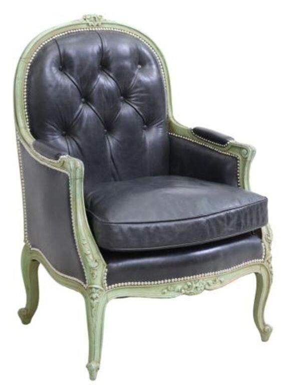 LOUIS XV STYLE TUFTED LEATHER BERGERELouis