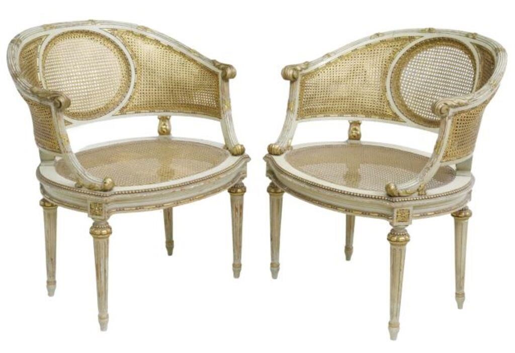  2 FRENCH LOUIS XVI STYLE FAUTEUILS 2f5f72