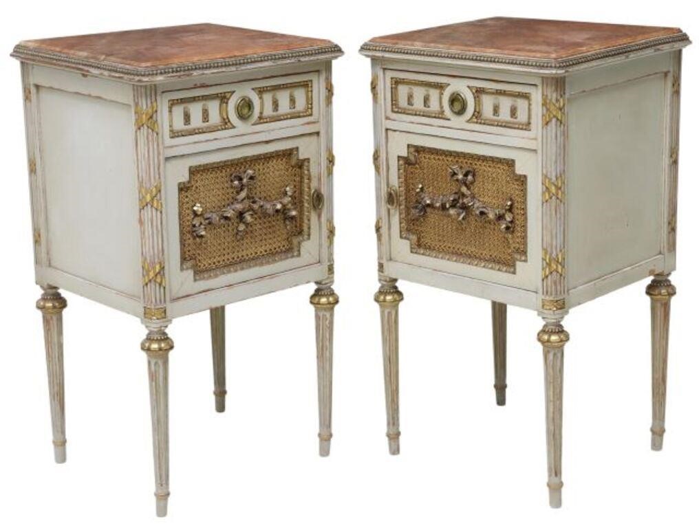  2 FRENCH LOUIS XVI STYLE PAINTED 2f5f76