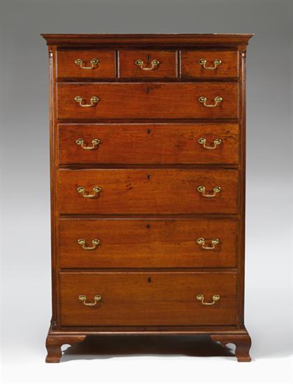 Chippendale walnut tall chest of