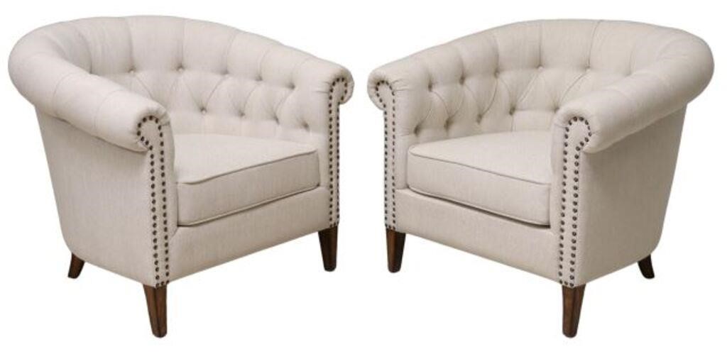 (2) CONTEMPORARY CHESTERFIELD STYLE