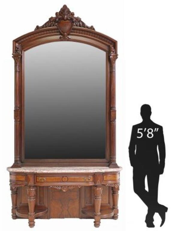 MONUMENTAL VICTORIAN MAHOGANY MIRRORED 2f5fc0