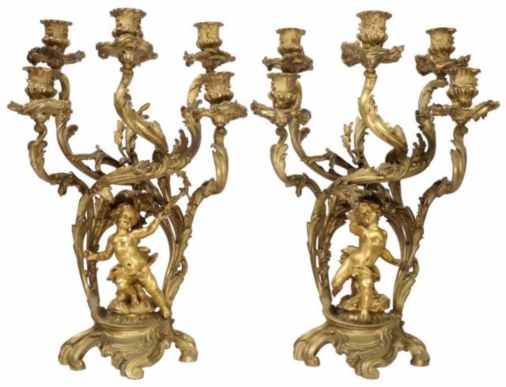  2 LOUIS XV STYLE BRONZE PUTTI 2f5fbc