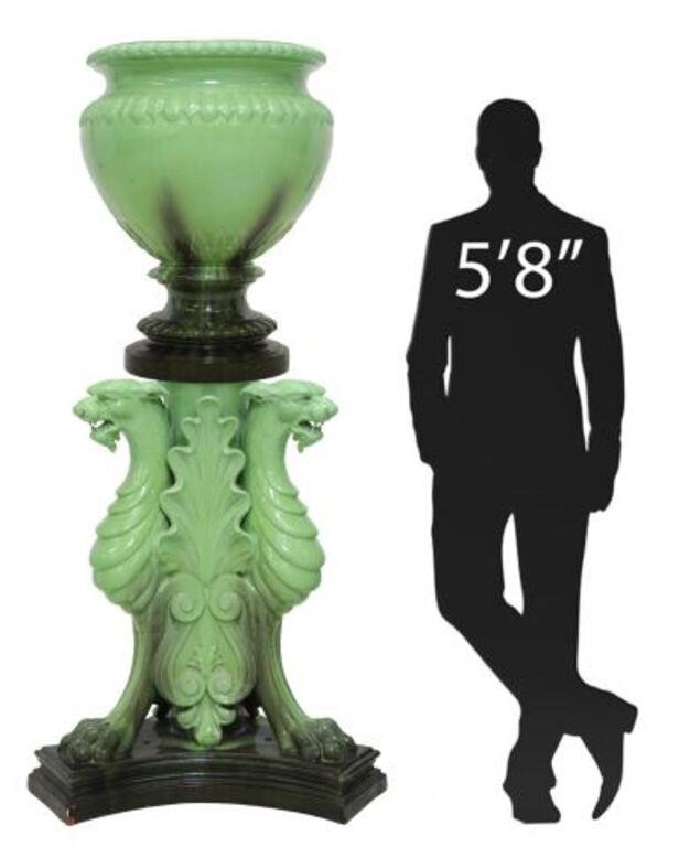 MONUMENTAL MAJOLICA JARDINIERE 2f5fbd