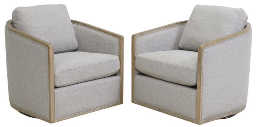 (2) CONTEMPORARY UPHOLSTERED SWIVEL