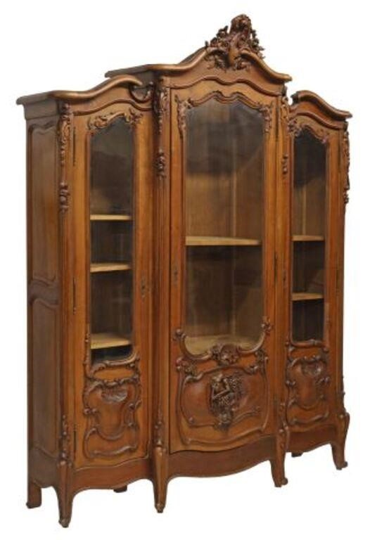 FRENCH LOUIS XV STYLE WALNUT &