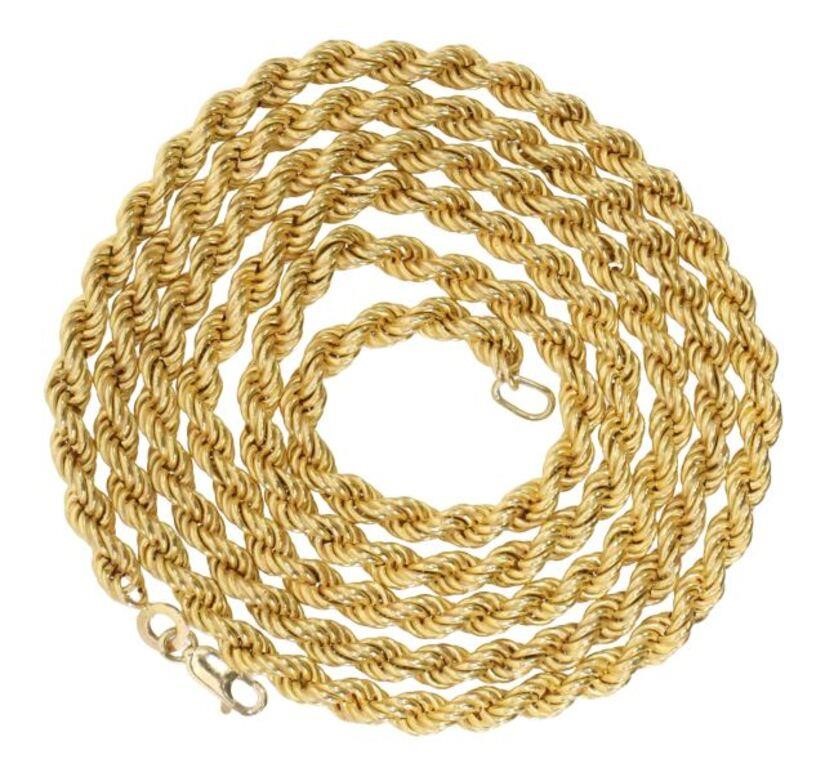 ESTATE 18KT YELLOW GOLD ROPE CHAIN 2f5ff4