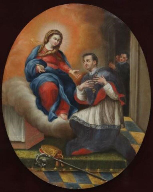 SPANISH COLONIAL OIL MADONNA  2f6024