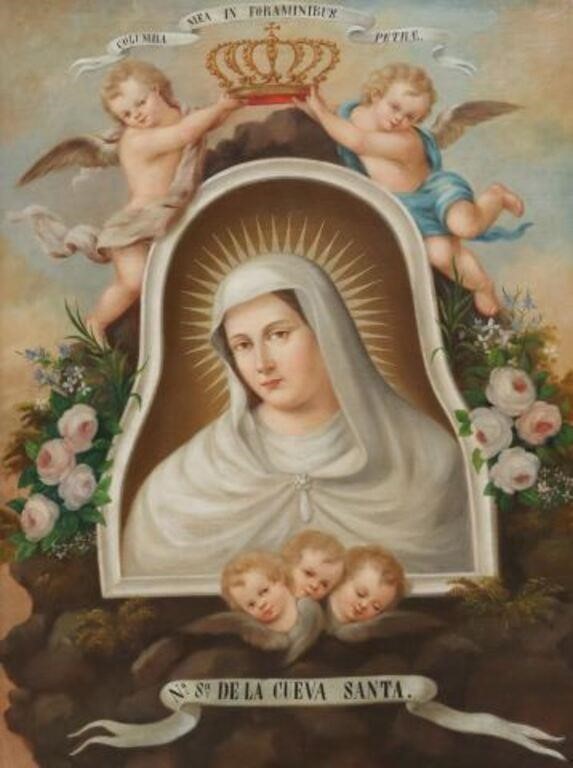 SPANISH COLONIAL PAINTING VIRGEN DE