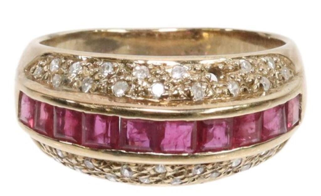 ESTATE 14KT YELLOW GOLD RUBY &