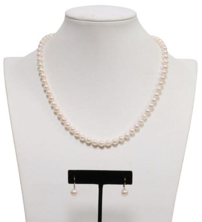  2 ESTATE 14KT GOLD PEARL NECKLACE 2f603c