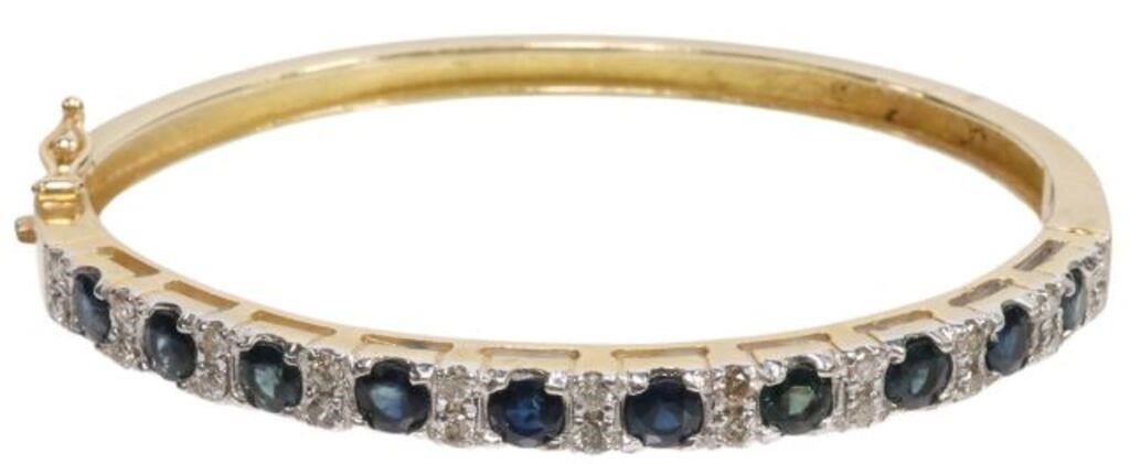 ESTATE 14KT YG SAPPHIRE & DIAMOND