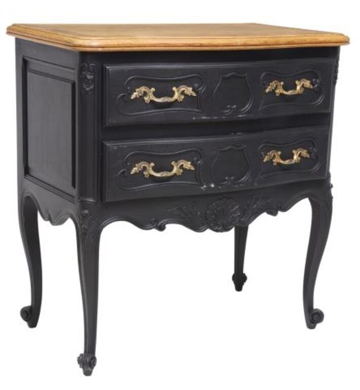 FRENCH LOUIS XV STYLE BLACK PAINTED