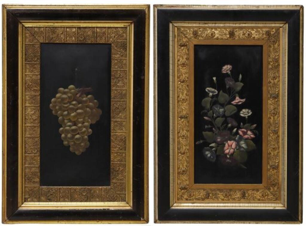  2 OIL PAINTINGS ON PANEL GRAPES 2f6082