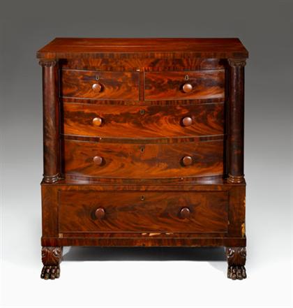 Late Classical mahogany chest of 4bcdf