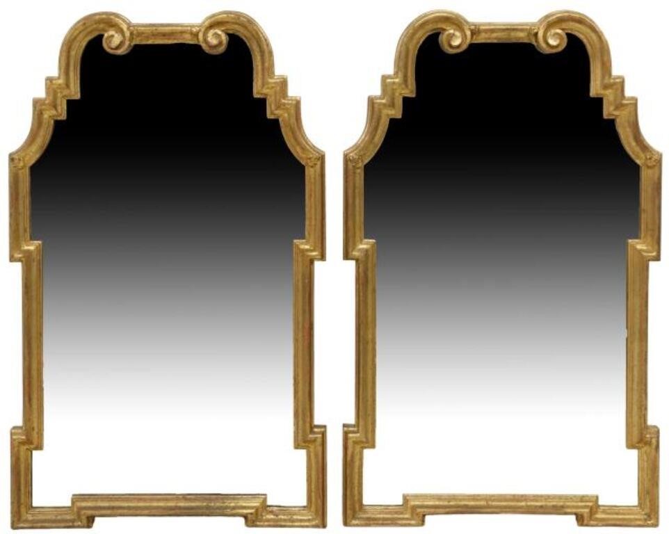 (2) SCROLLED & SHAPED GILTWOOD