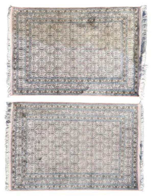 (2) HAND-TIED KASHMIR RUGS, 4'8"