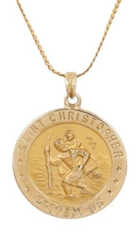 ESTATE 14KT GOLD ST CHRISTOPHER 2f60d6