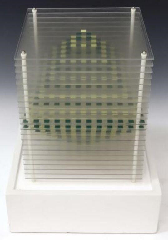 MODERN PLEXIGLASS OP ART SCULPTUREModern