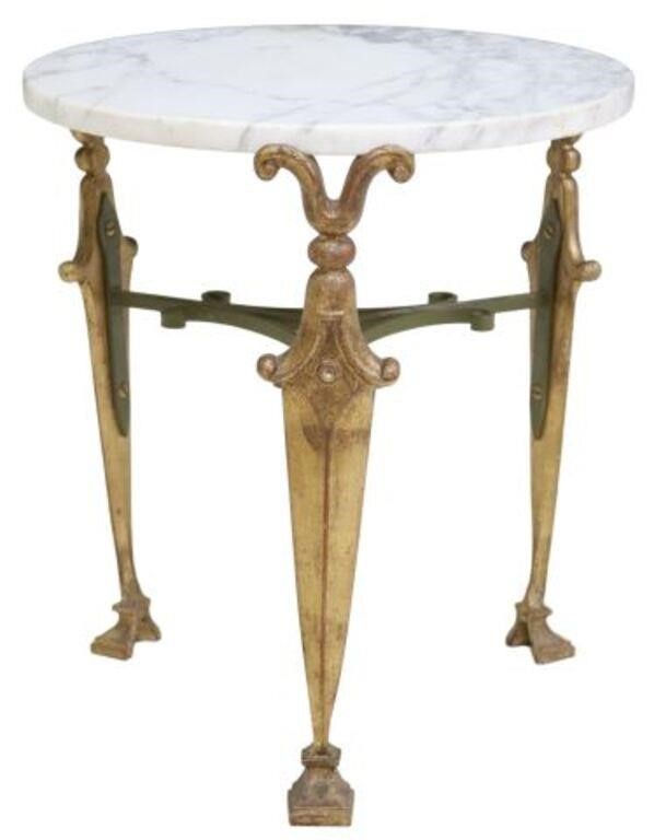 FRENCH MARBLE-TOP& GILT METAL SIDE