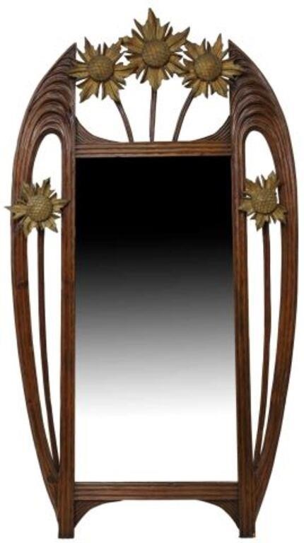 FRENCH ART NOUVEAU SUNFLOWER BEVELED 2f615a