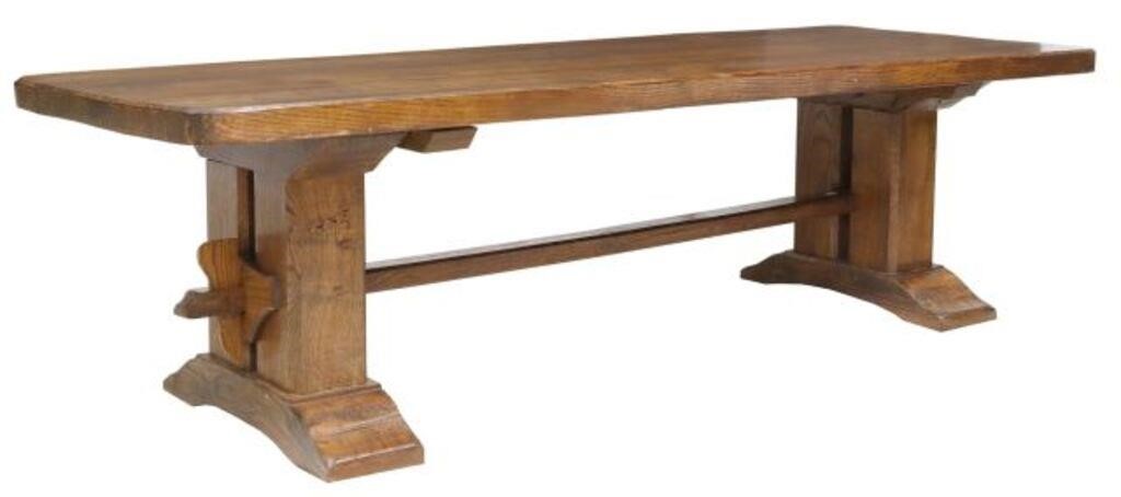 LARGE FRENCH OAK MONASTERY TABLE,