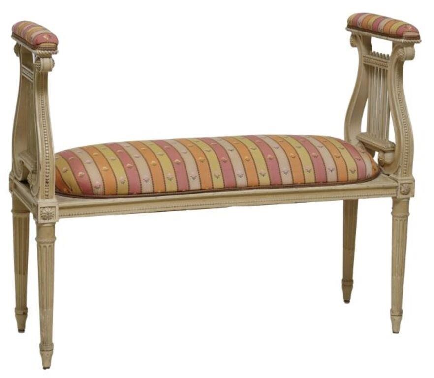 LOUIS XVI STYLE UPHOLSTERED PAINTED