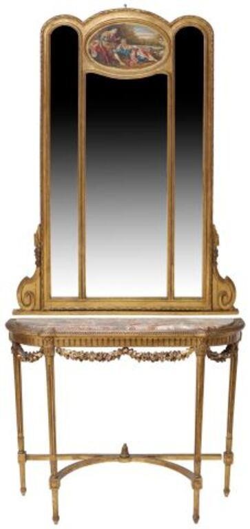 LOUIS XVI STYLE GILTWOOD MIRRORED 2f6228