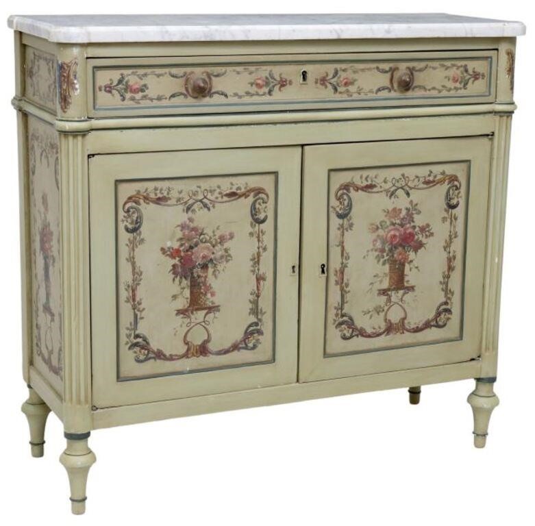 LOUIS XVI STYLE MARBLE-TOP PAINTED