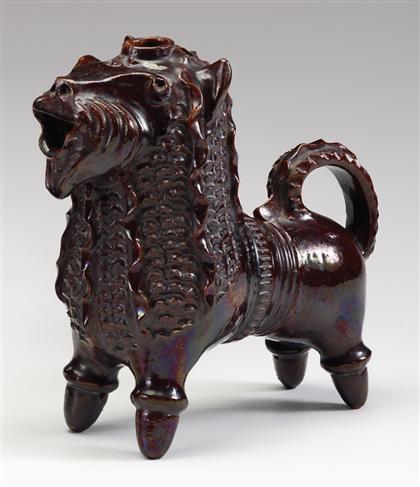 Figural redware lion jug circa 4bd12