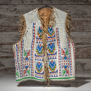 Sioux Beaded Hide Vest with Eagle early 2f62cf