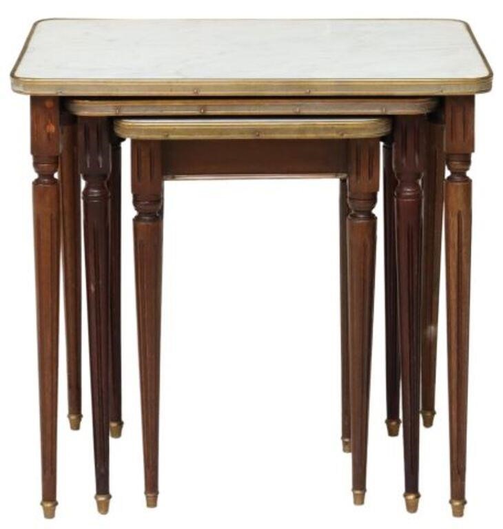 (3) LOUIS XVI STYLE MARBLE-TOP