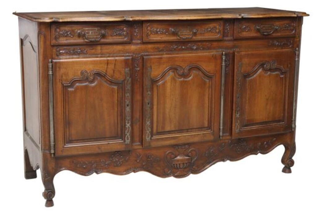 FRENCH LOUIS XV STYLE CARVED WALNUT