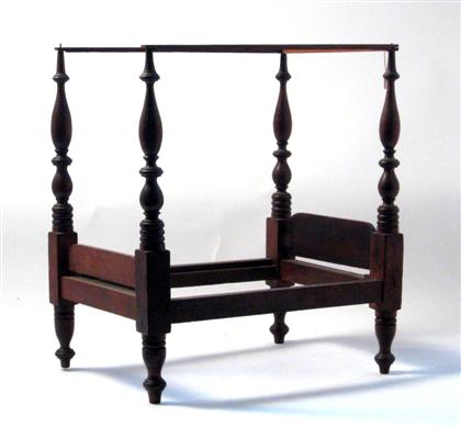 Miniature mahogany tester bed    late