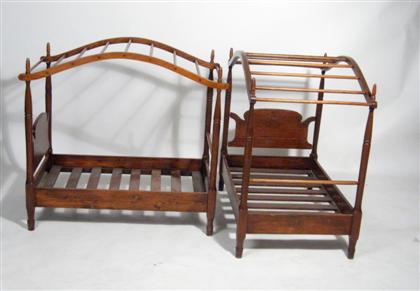 Two miniature canopy beds    With